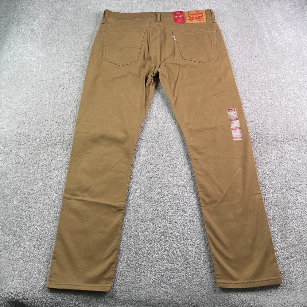 NEW Levis Jeans Mens 34x32 Brown 502 Regular Taper Stretch Chino Workwear NWT